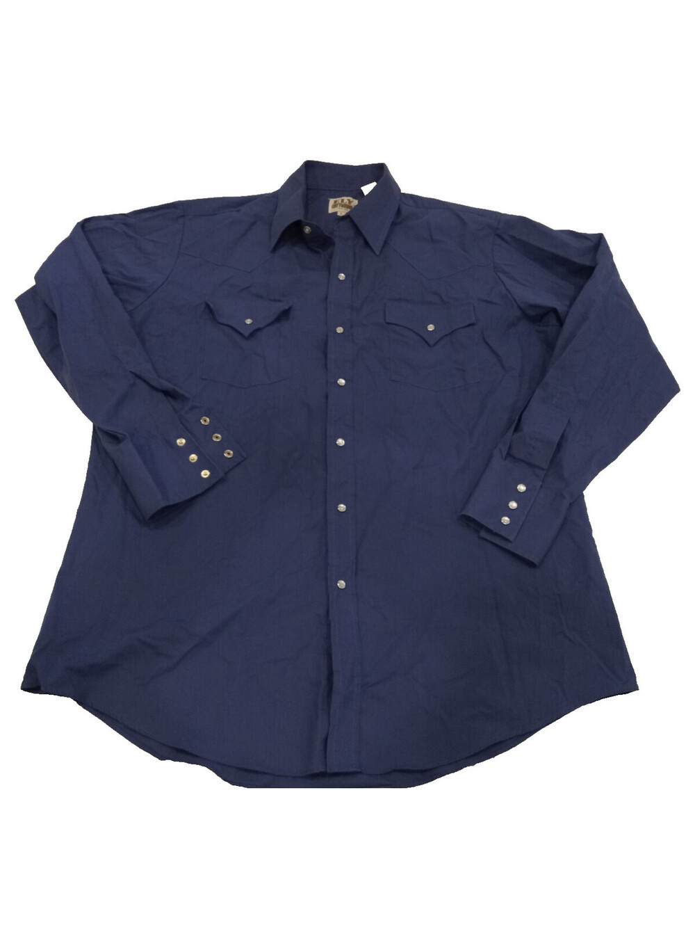 Ely Cattleman Western Shirt Mens Large Blue Pearl Snap Long Sleeve Yoke Top